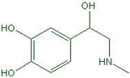 Estrutura molecular da adrenalina