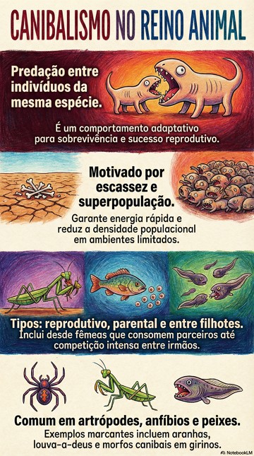 Infogr&aacute;fico com s&iacute;ntese sobre o canibalismo no reino animal