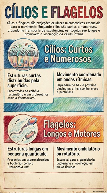 Cílios e flagelos Infográfico sobre cílios e flagelos