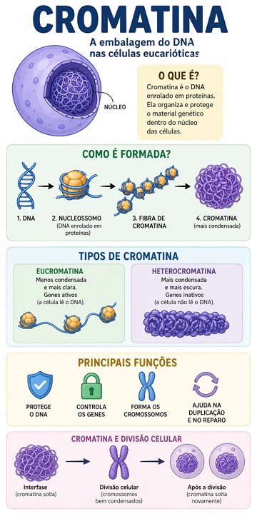 Infográfico explicado de forma didática a cromatina Infográfico explicado de forma didática a cromatina