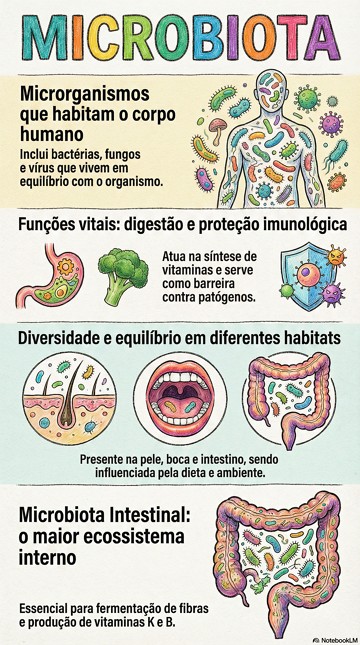 Infográfico com resumo sobre Microbiota Infográfico com resumo sobre Microbiota