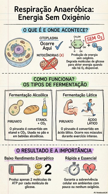 Infográfico sobre a respiração anaeróbica Infográfico sobre a respiração anaeróbica