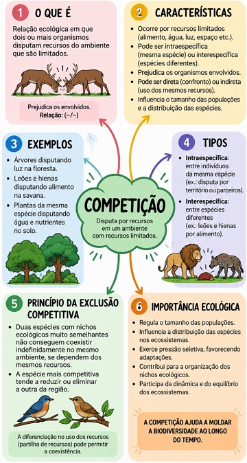 Mapa mental sobre a competição na natureza Mapa mental sobre a competição na natureza